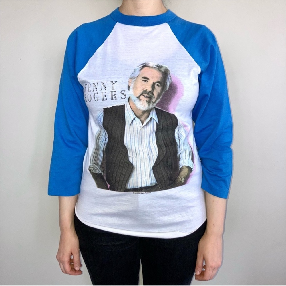 Vintage 1985 1986 Tour Kenny Rogers Winterland Productions Baseball Shirt - M